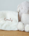 Peluche Coniglietto con Coperta e Nome Ricamato