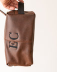 Beauty Case Ricamato Brown