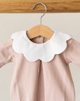 Barboteuse en laine mélangée Rose Antique avec broderie personnalisée