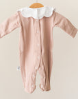 Barboteuse en laine mélangée Rose Antique avec broderie personnalisée