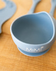 Set Svezzamento in silicone azzurro polvere con Bavaglino personalizzato