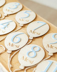 Globos de madera del mes "Mi primer año"