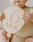 Globos de madera del mes "Mi primer año"