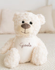 Peluche "Ours" Crème 42cm avec prénom brodé