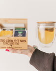 Set Scatola Tè + Tazza in vetro personalizzati