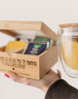 Set Scatola Tè + Tazza in vetro personalizzati