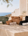 Ensemble Serviette de Plage + Sac + Pochette de Plage "Cala Brandinchi" avec broderie personnalisée