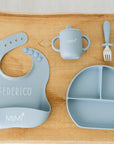 Set Pappa azzurro polvere con Bavaglino personalizzato