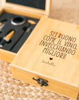 Elegante Set 4 accessori da vino personalizzato
