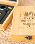 Elegante Set 4 accessori da vino personalizzato