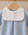Tutina Misto Lana Azzurro Collo Quadrato
