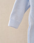 Tutina Misto Lana Azzurro Collo Quadrato
