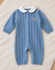Tutina Misto Lana Treccia Azzurro Polvere