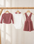 Completo 3 Pezzi: Gonna, Body e Golfino con ricamo personalizzato