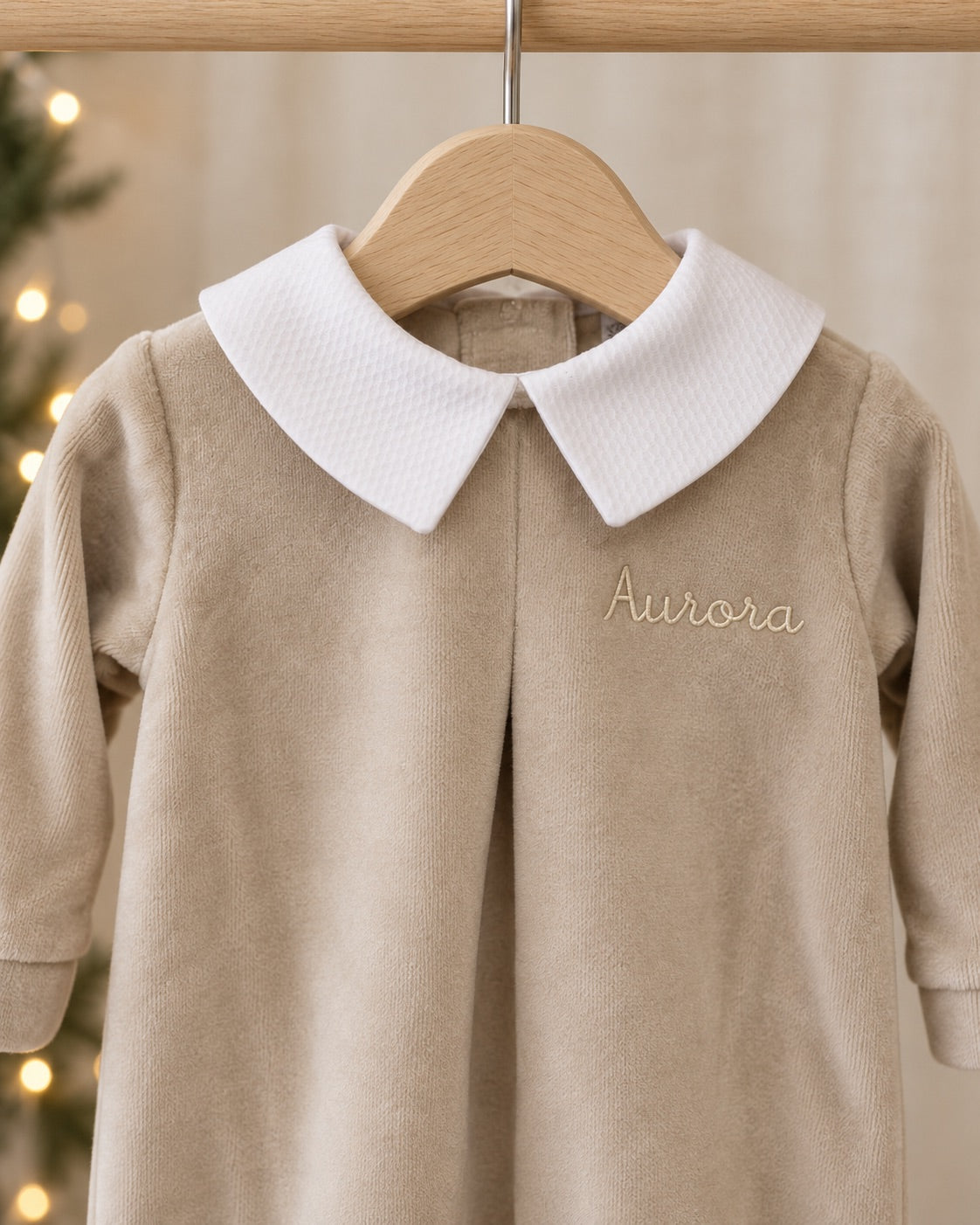 Tutina in Ciniglia Natale Tortora Collo a punta