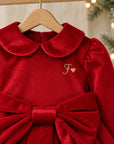 Combinaison chenille de Noël Tartan vert avec broderie personnalisée