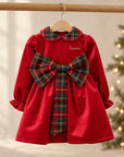 Combinaison chenille de Noël Tartan vert avec broderie personnalisée
