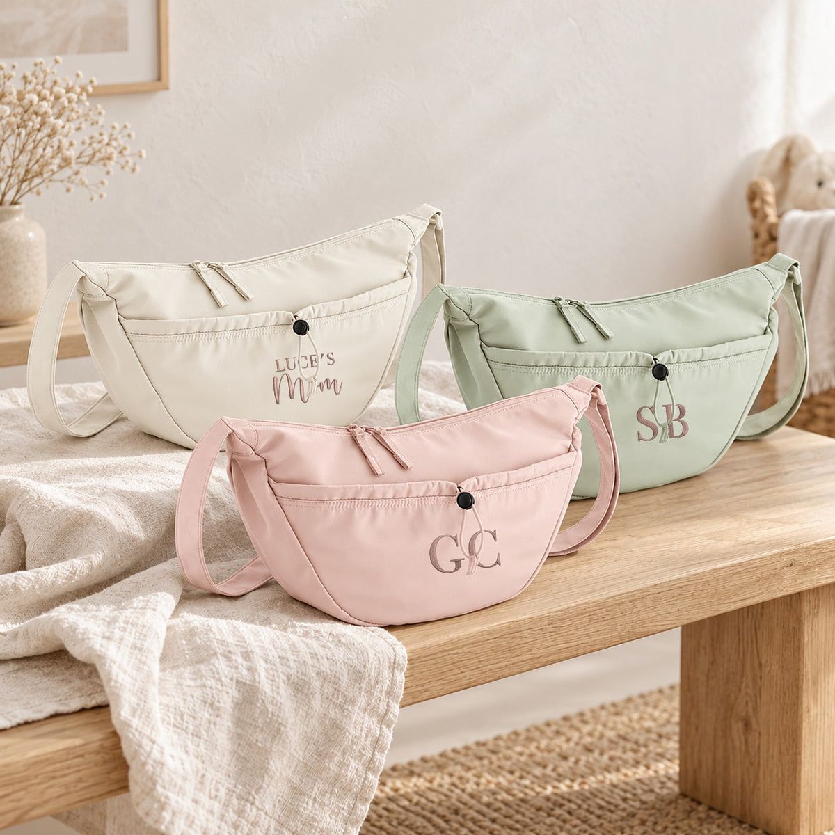 Borsa a Tracolla - Mommy Bag personalizzata con ricamo