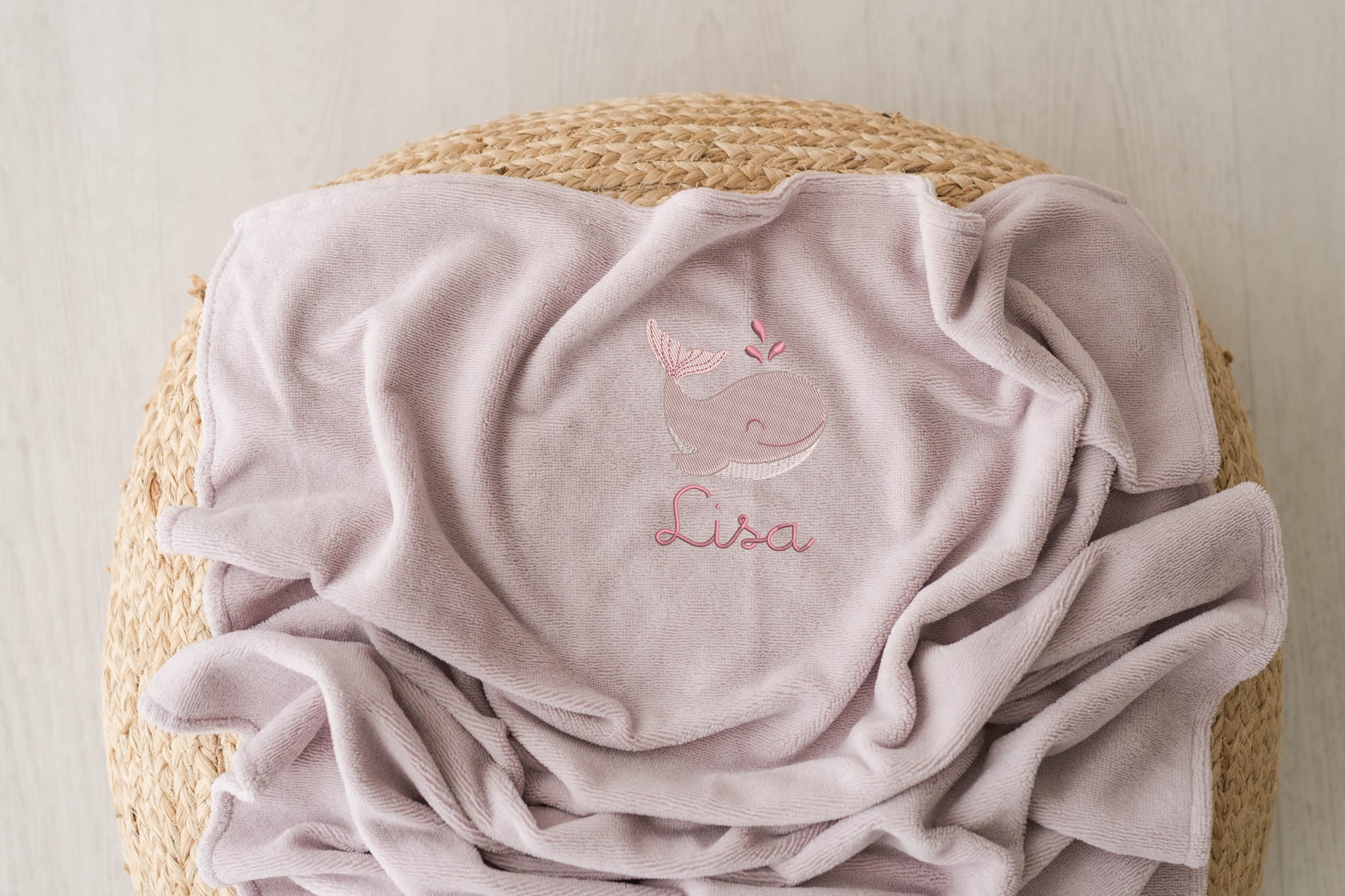 Copertina in Bamboo ricamata