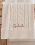 Copertina Treccia Misto Lana Beige