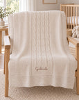 Copertina Treccia Misto Lana Beige