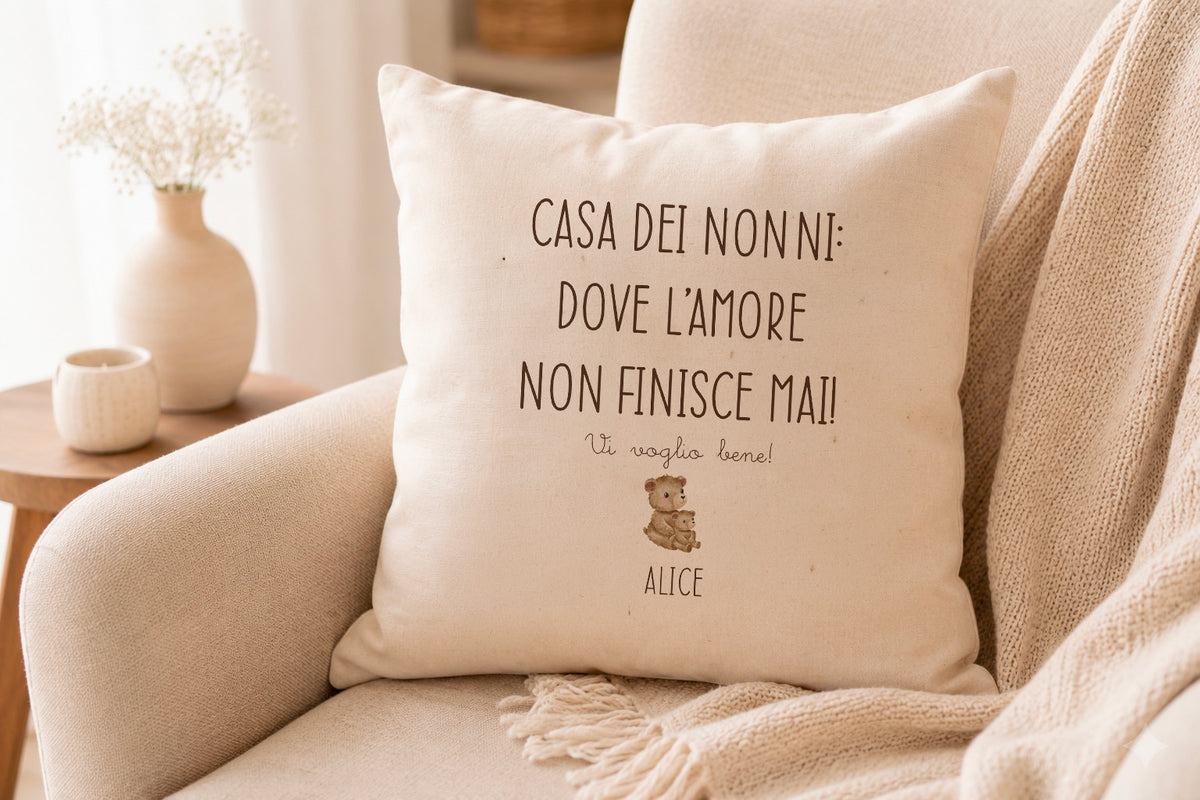Cuscino con dedica personalizzata
