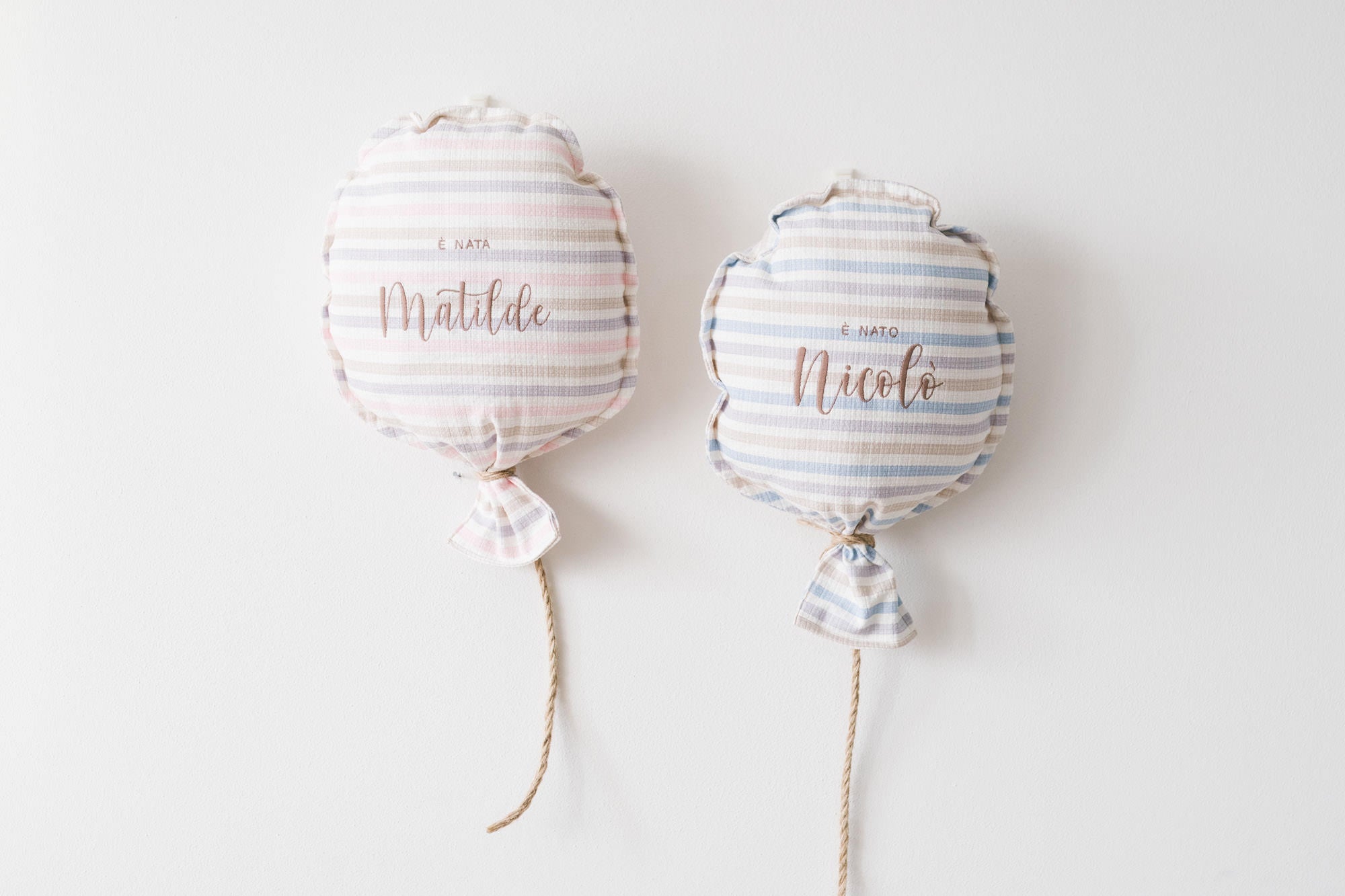 Cuscino a Palloncino in Piquet a Righe personalizzato