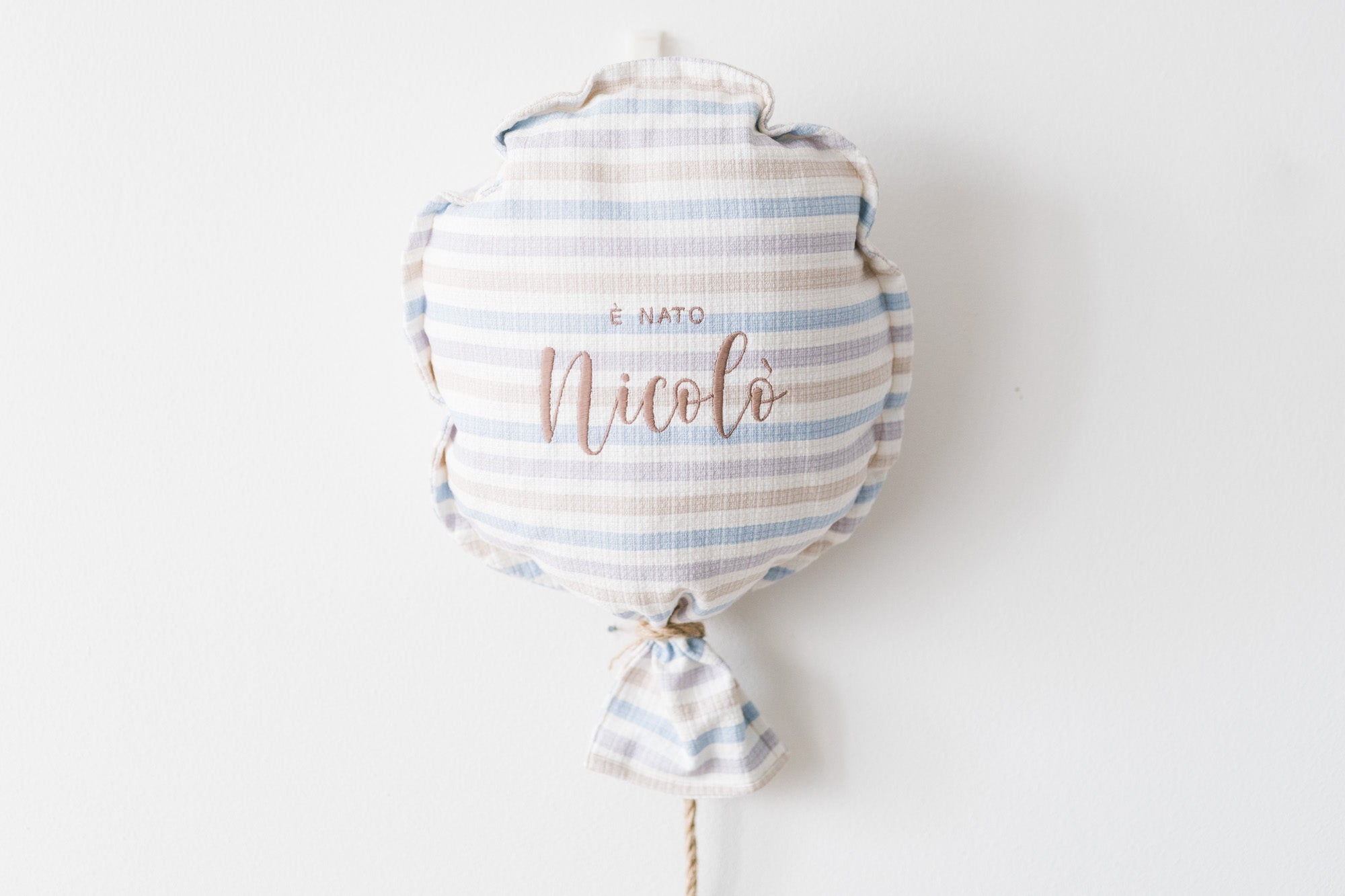 Cuscino a Palloncino in Piquet a Righe personalizzato