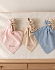 Doudou Orsetto in uncinetto e mussola con ricamo personalizzato