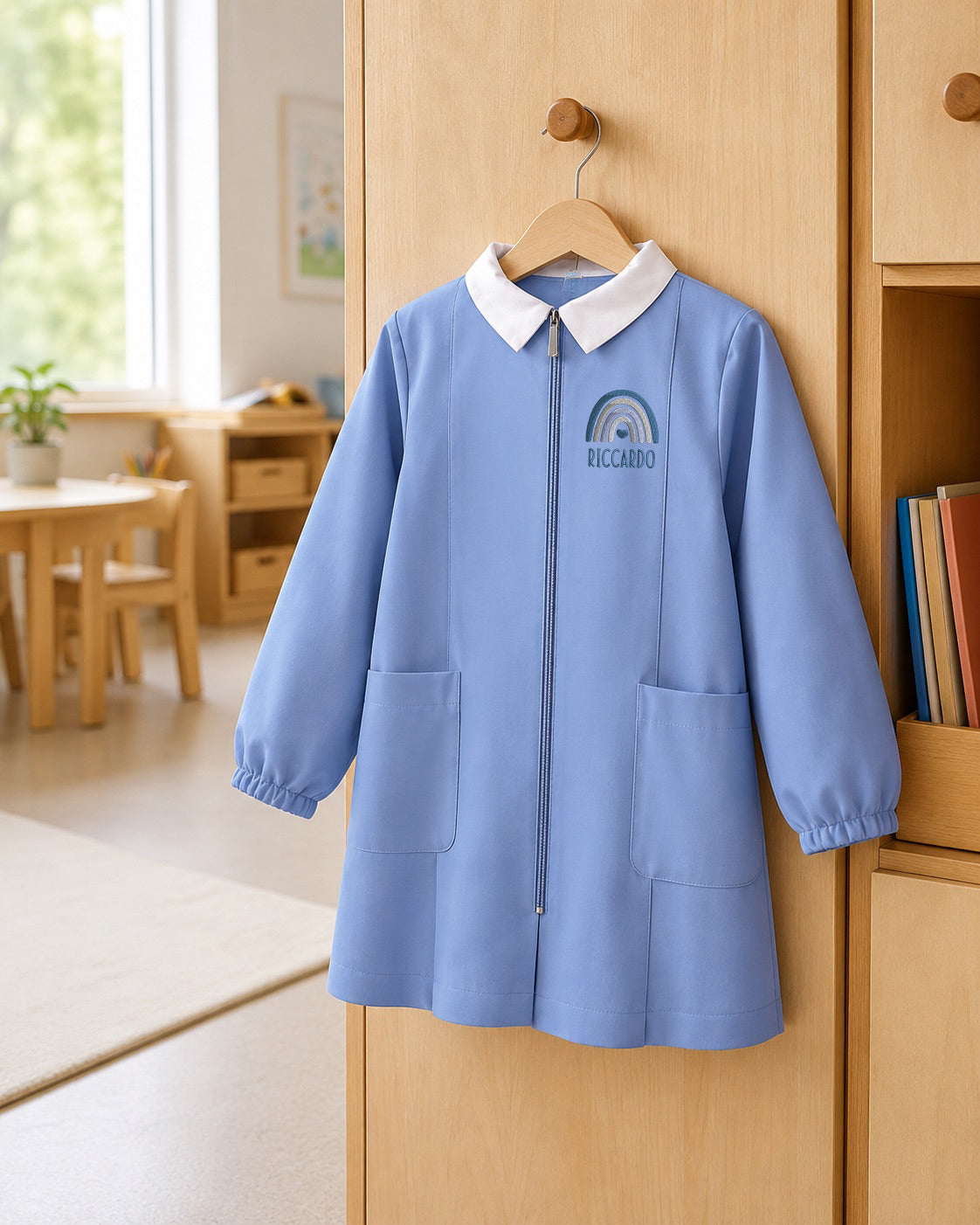 Grembiule Zip asilo personalizzato con ricamo