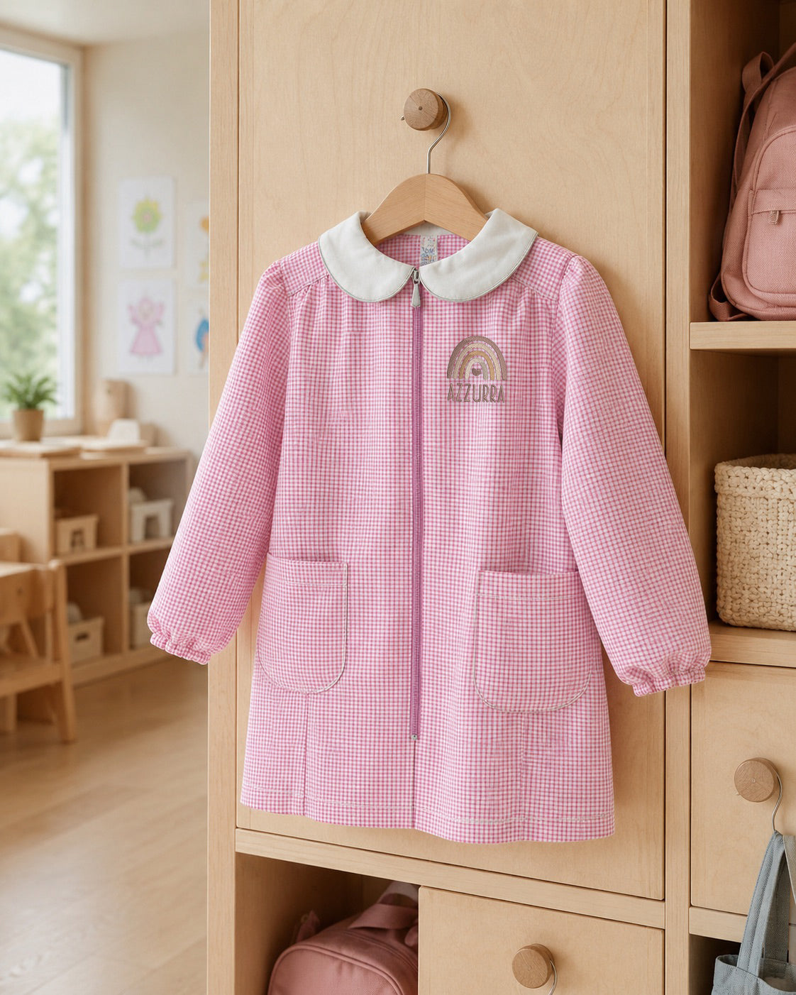 Grembiule Zip asilo personalizzato con ricamo