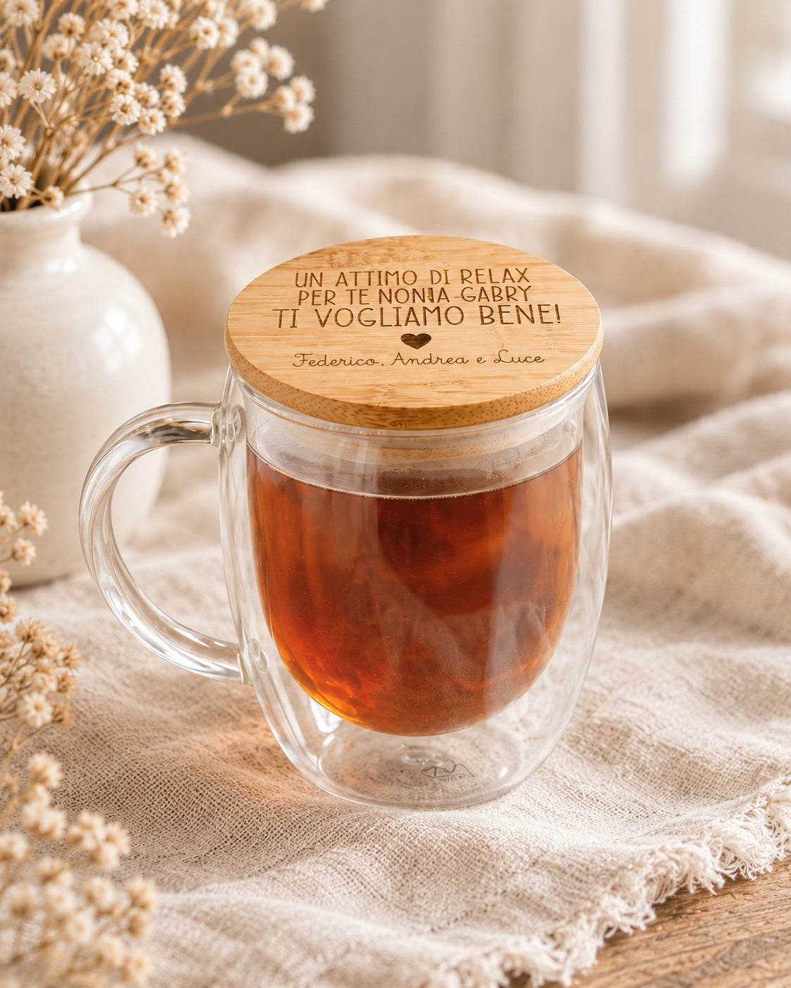 Tazza termica in vetro personalizzata