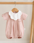 Barboteuse en laine mélangée Rose Antique avec broderie personnalisée