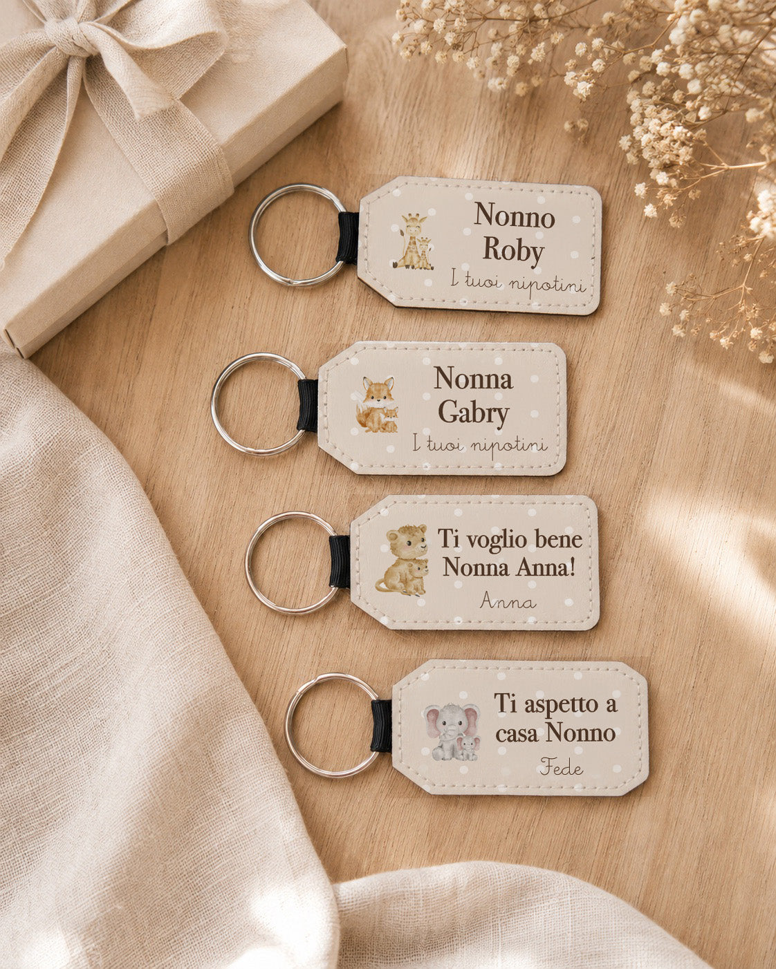 Porte-clés personnalisé en simili cuir