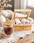 Coffret à Thé Personnalisé + Ensemble Tasses en Verre