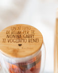 Set  Scatola Tè + Tazza in vetro personalizzati