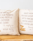 Cuscino con dedica personalizzata