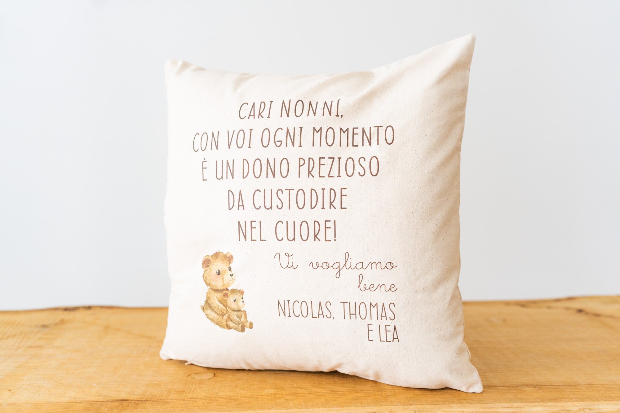 Cuscino con dedica personalizzata