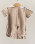 Barboteuse en laine mélangée Rose Antique avec broderie personnalisée