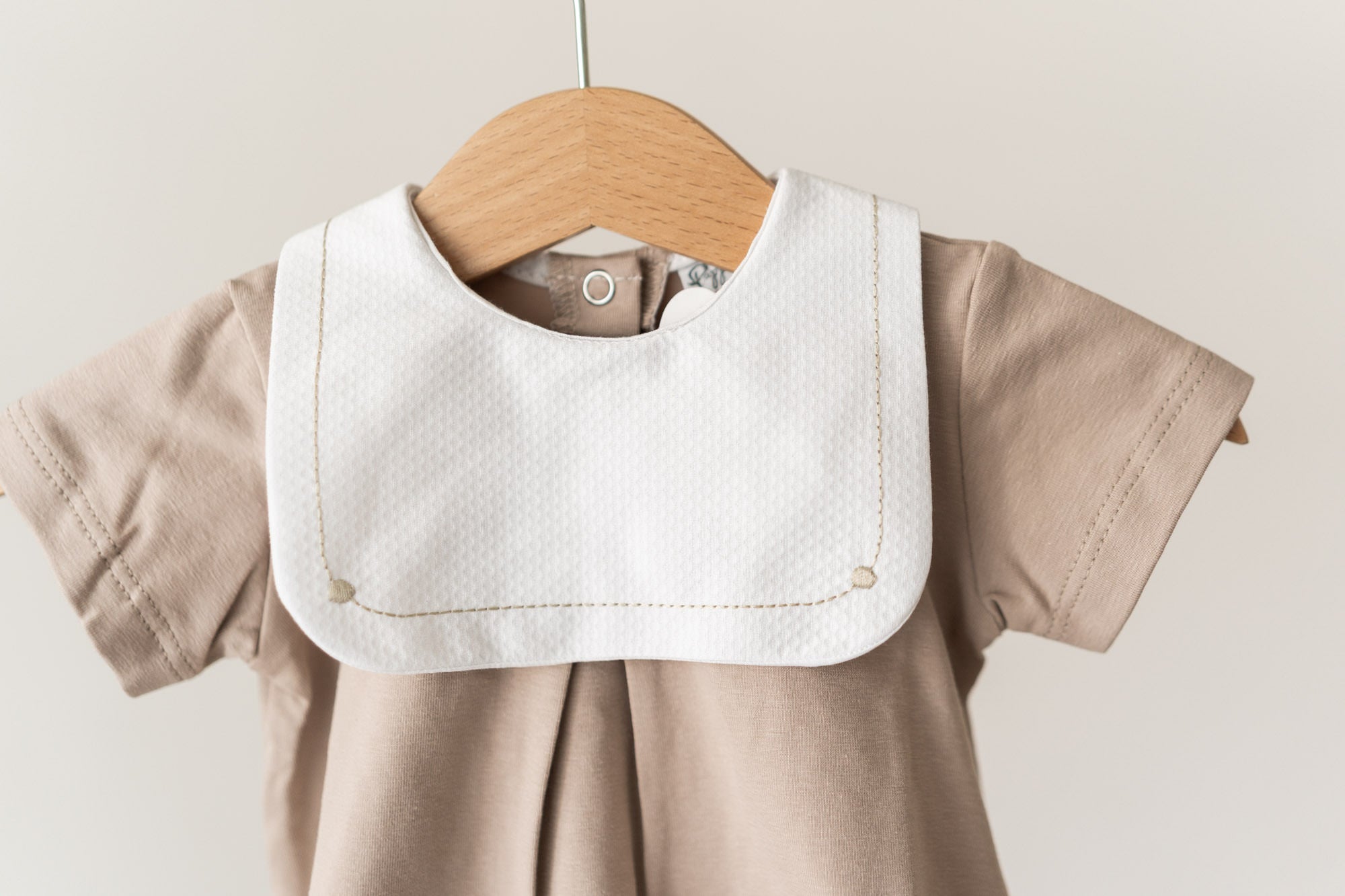 Barboteuse en laine mélangée Rose Antique avec broderie personnalisée