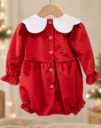 Combinaison chenille de Noël Tartan vert avec broderie personnalisée