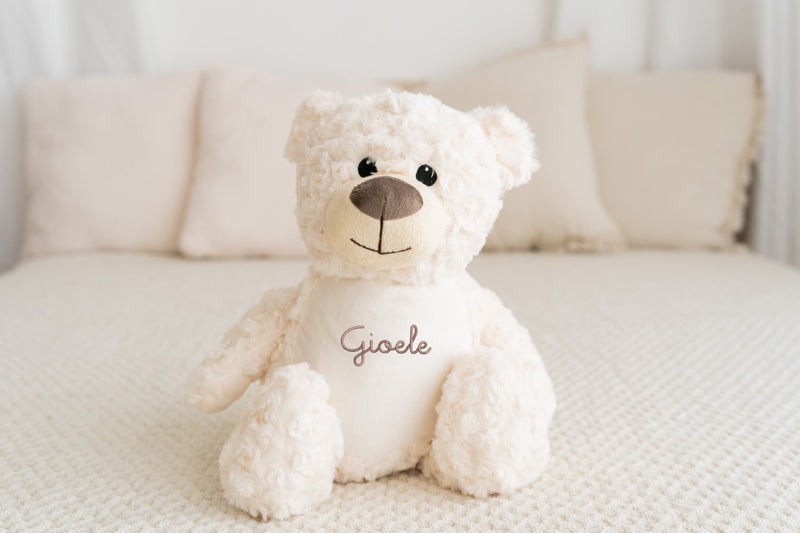Peluche "Bear" Cream 42cm con Nome ricamato