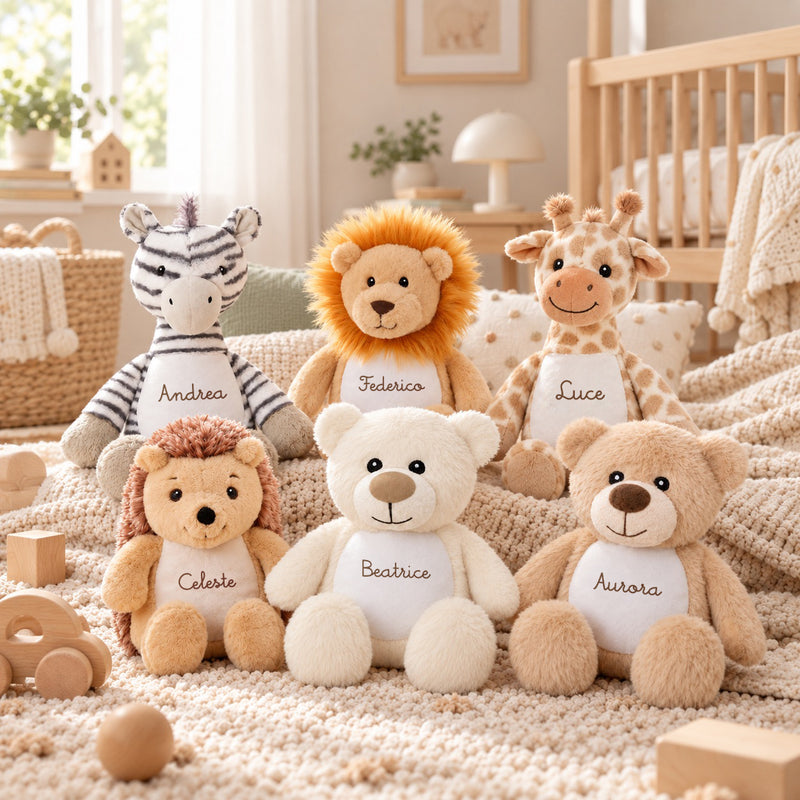 Peluche Animaletti 19cm con Nome Stampato