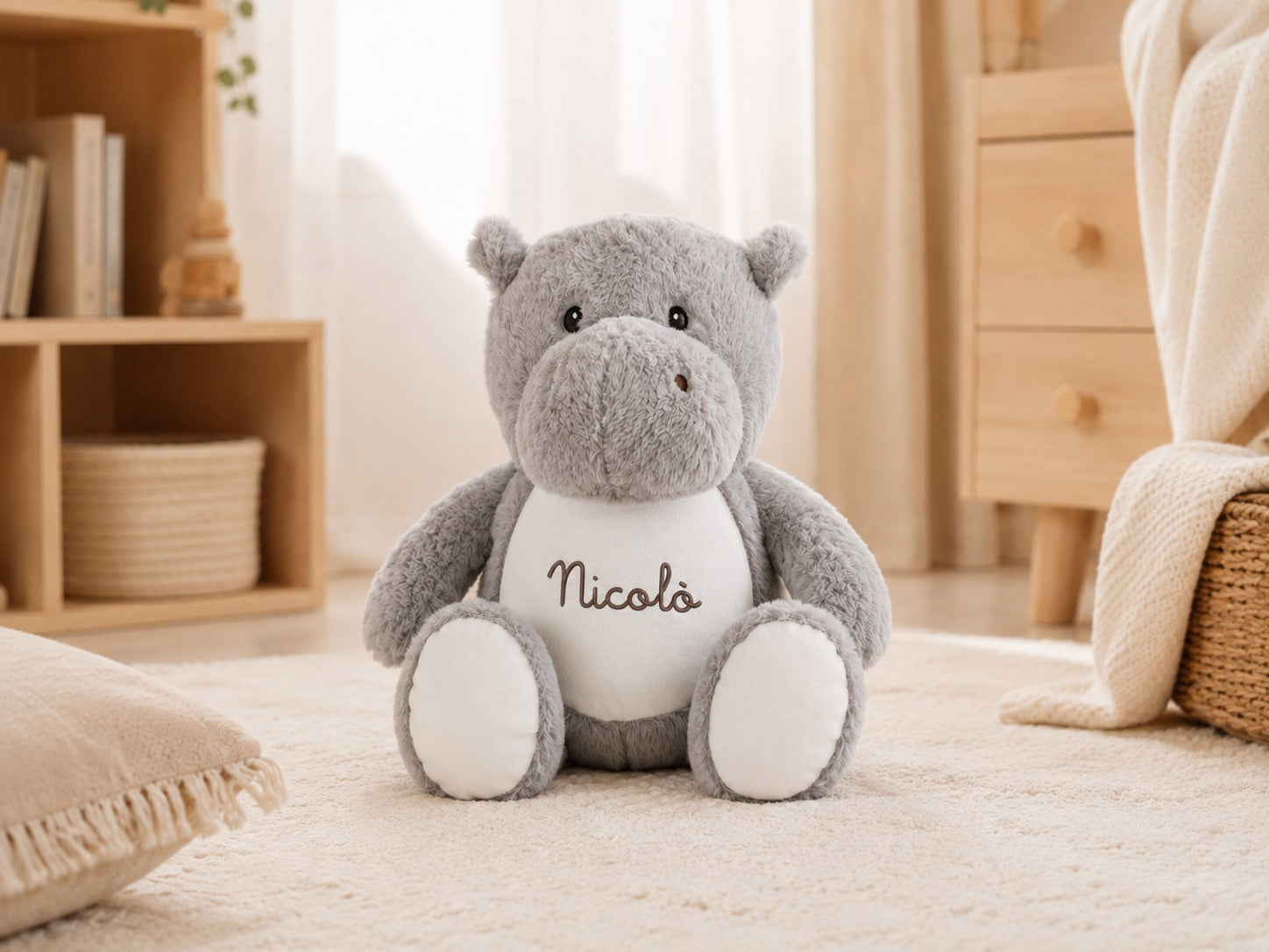 Peluche "Hippo" 42cm con Nome ricamato