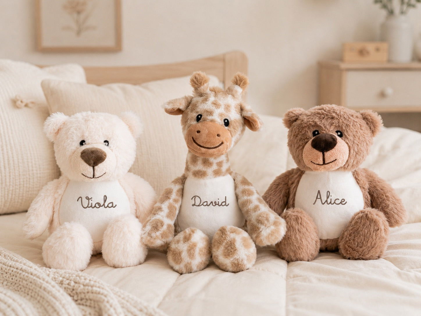 Peluche Animaletti 19cm con Nome Stampato