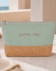 Ensemble sac + pochette en toile de coton et jute