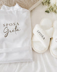 Vestaglia + Pantofole per Sposa e Damigelle