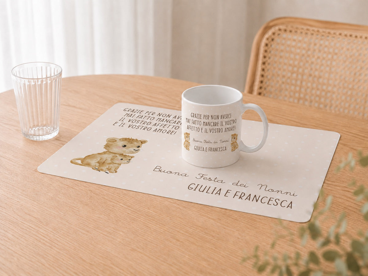 Set Tovaglietta + Tazza con Dedica Personalizzata