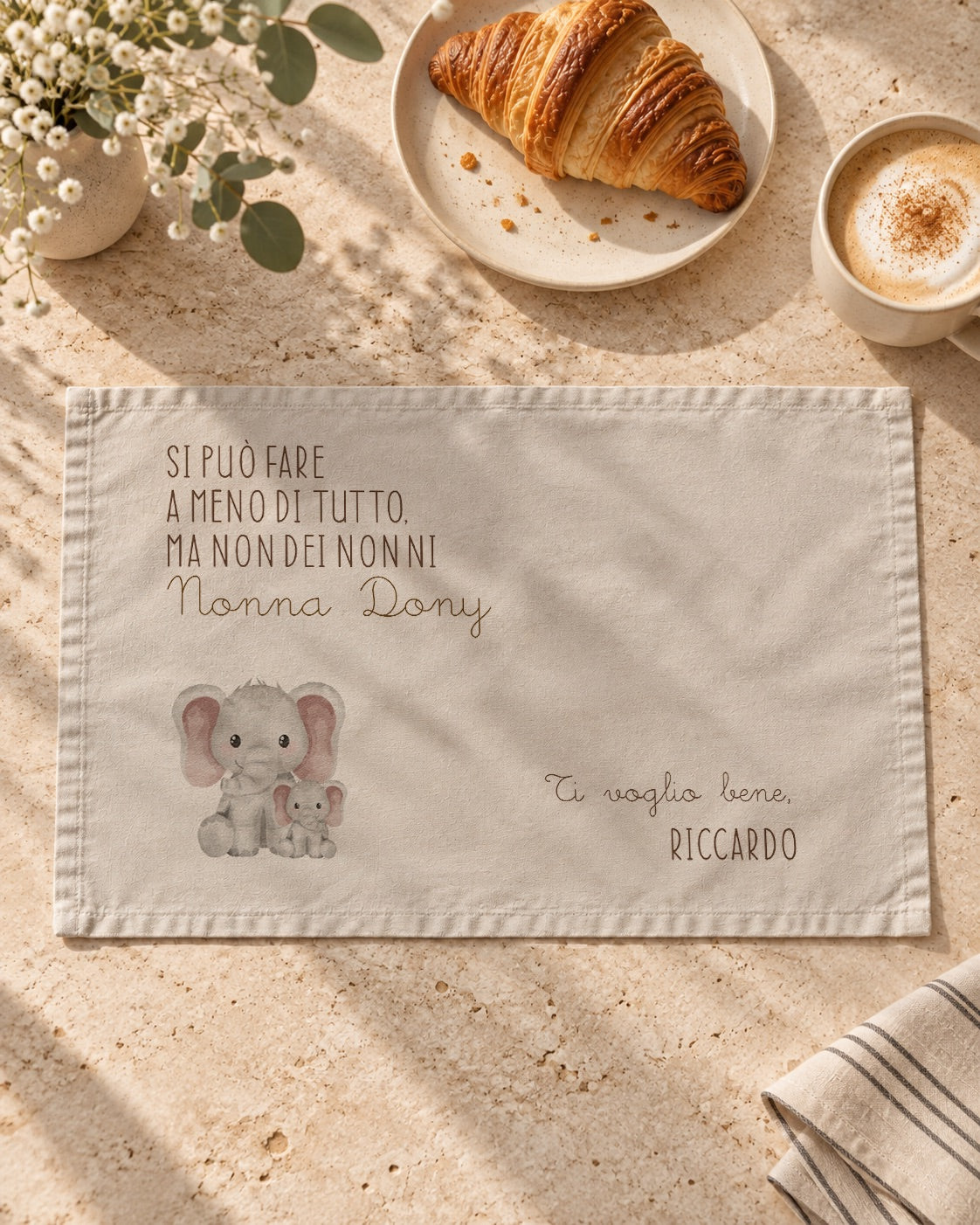 Set de table plastifié avec dédicace personnalisée