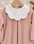 Tutina in Ciniglia Rosa Antico collo Bavetta